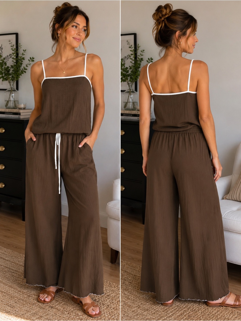 Princess Polly Brown Two-Piece Lounge Set – Size US 4